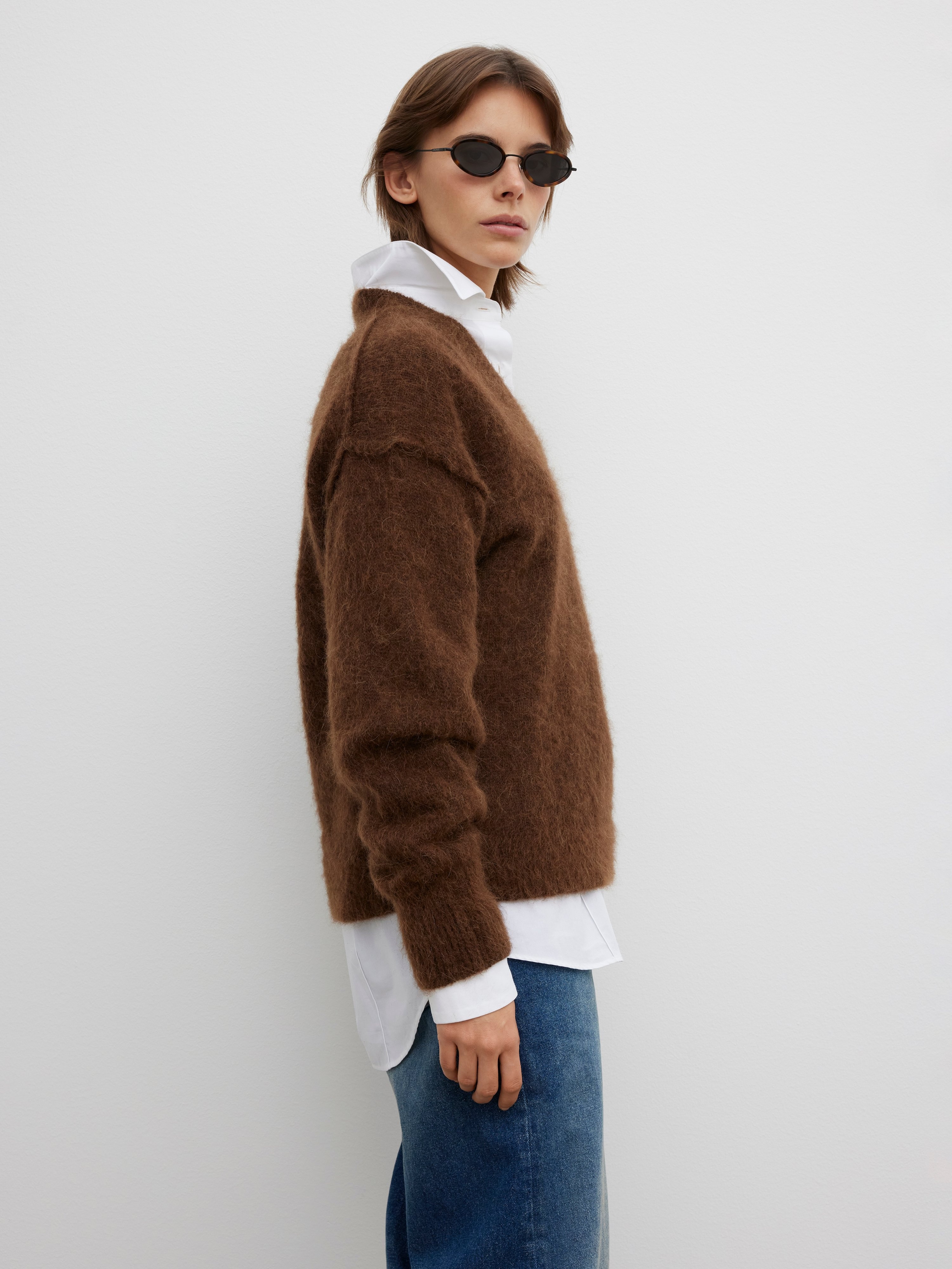 V-neck alpaca knit - 3