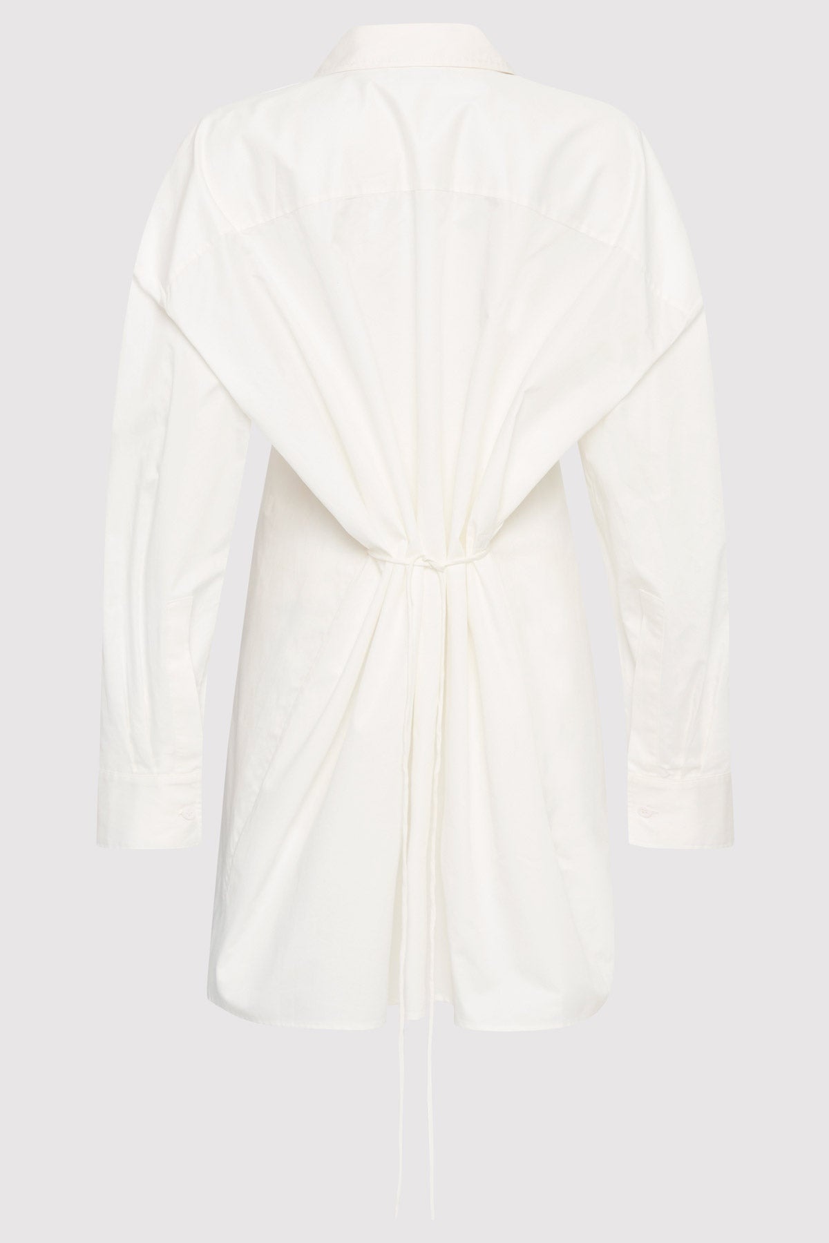 Cotton Oversized Shirt Dress - White - 8