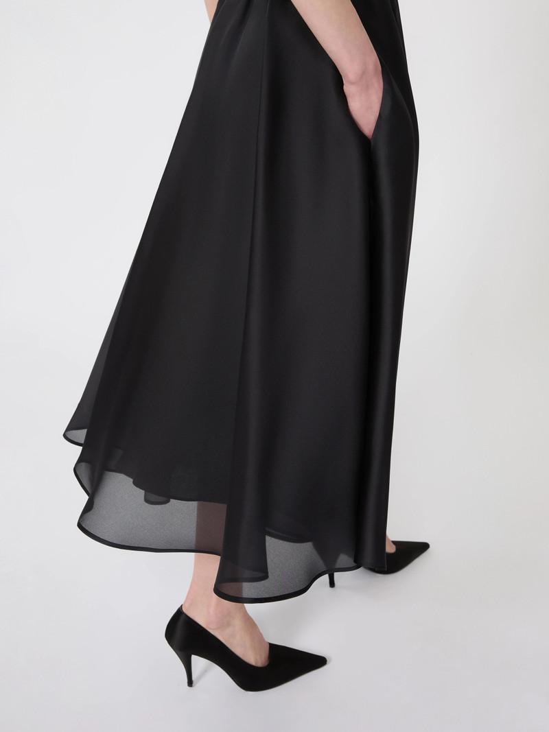 Silk circle skirt - BLACK 5