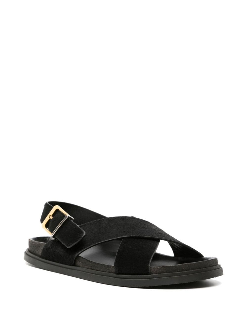 The Row crossover-strap leather sandals outlook