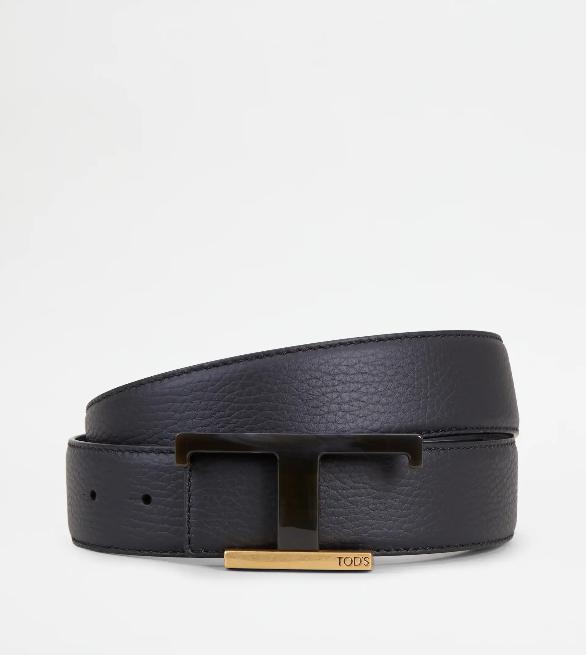 REVERSIBLE BELT IN LEATHER - BLACK - 1
