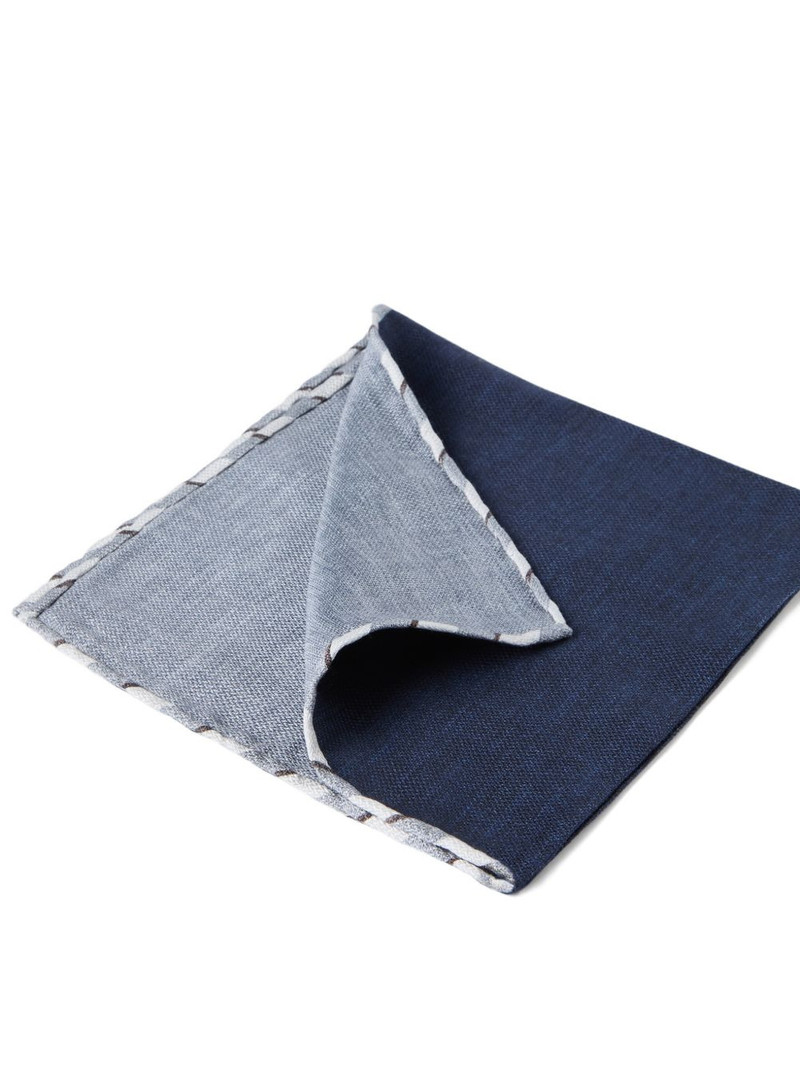 Brunello Cucinelli striped-border silk pocket square outlook