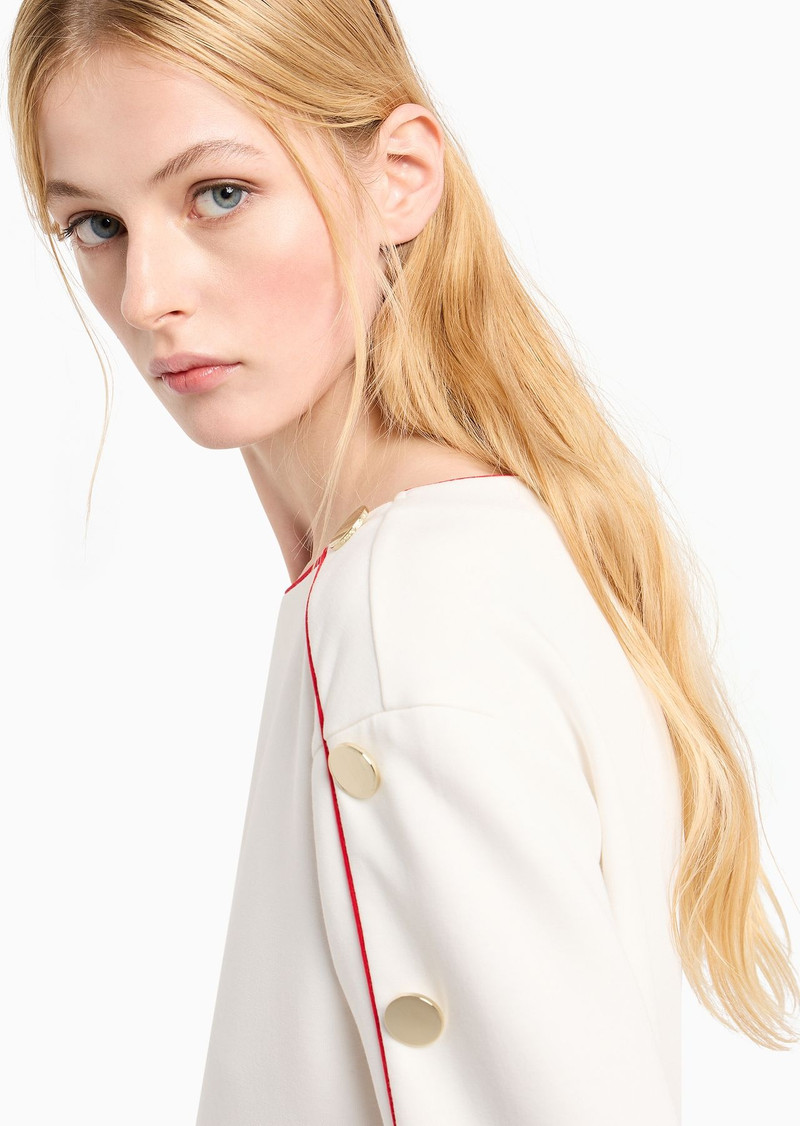 boat-neck sweatshirt with golden buttons 5