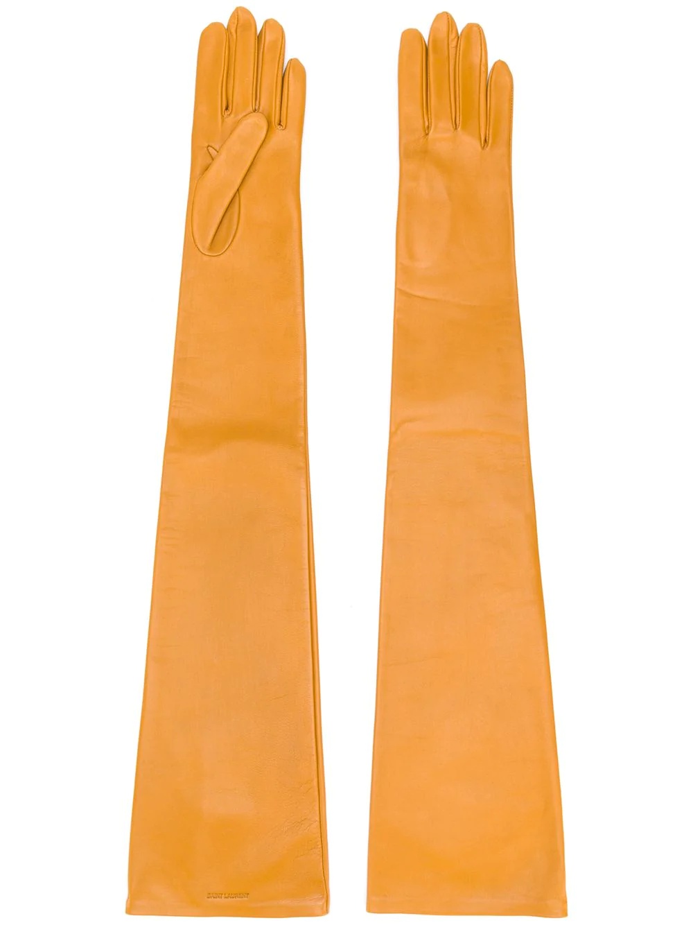 logo-embossed long gloves - 1