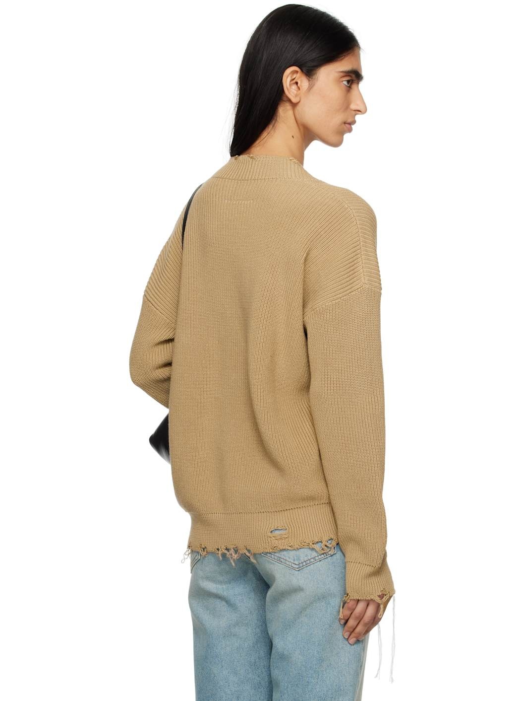 Beige Eaten Knit Cardigan - 3