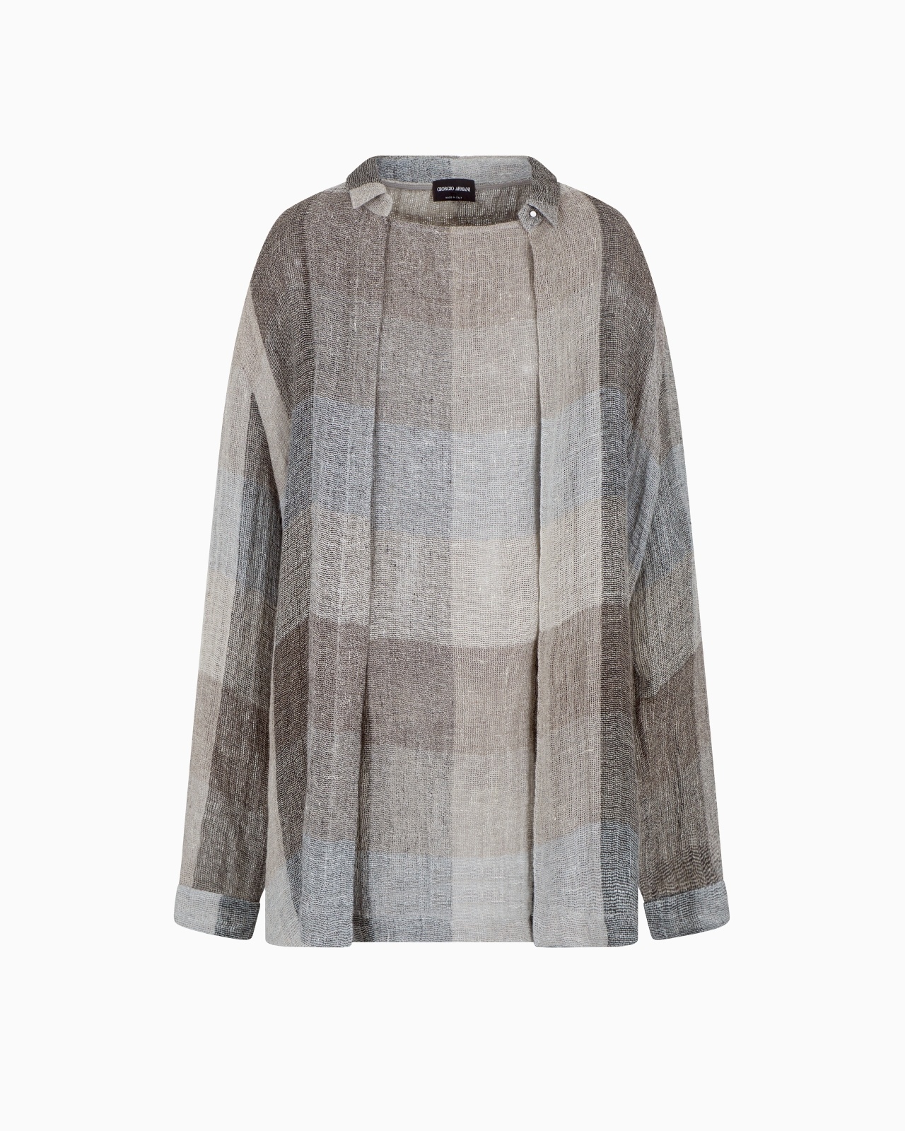 LOOSE BRUSHED LINEN CHECK SHIRT - 1