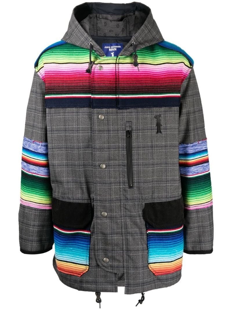 striped check jacket - 2