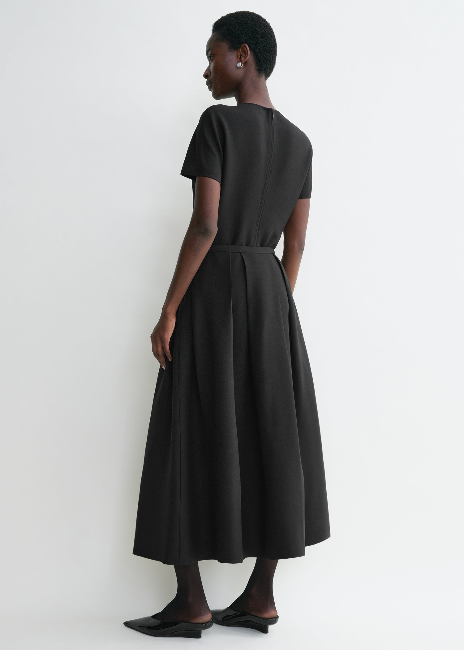 Wool silk twinflower skirt black - 4