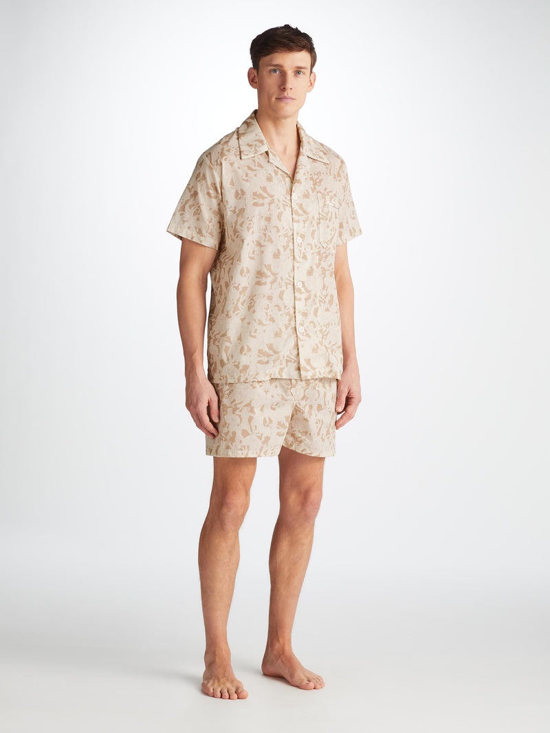 Men's Short Pajamas Ledbury 73 Cotton Batiste Sand - 3