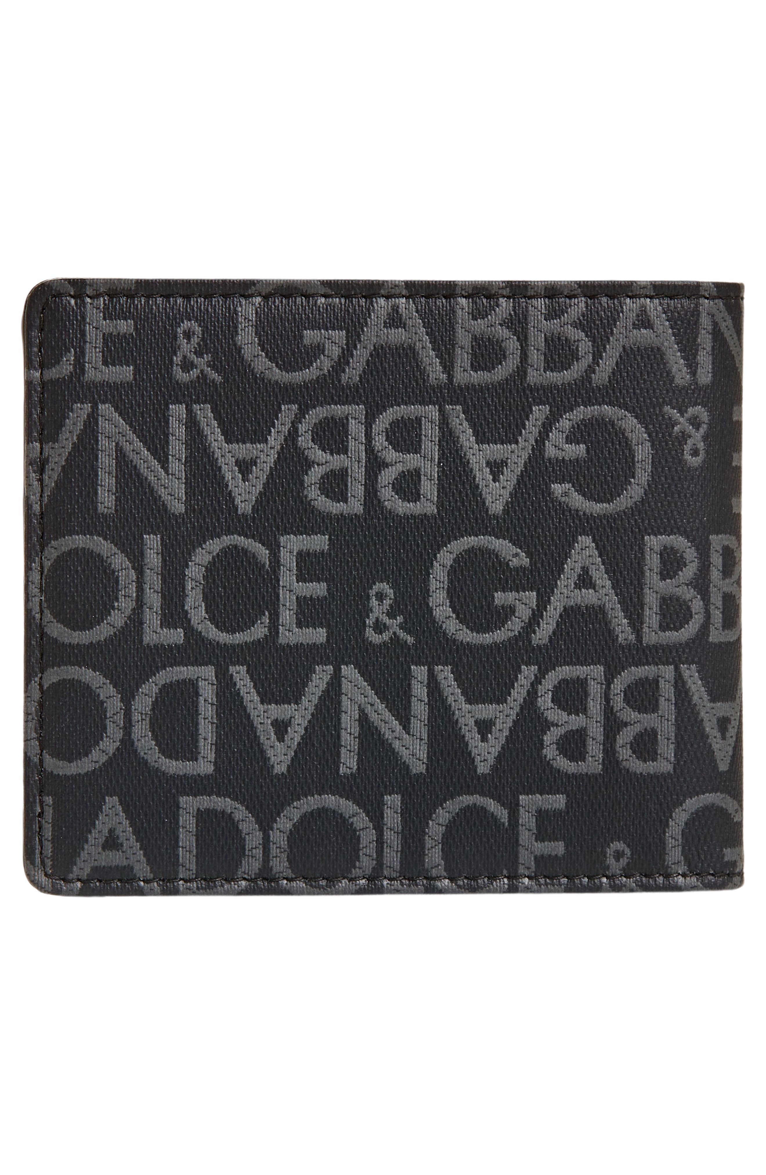 Dolce&Gabbana Allover Logo Billfold Wallet in Black/Grey at Nordstrom - 3