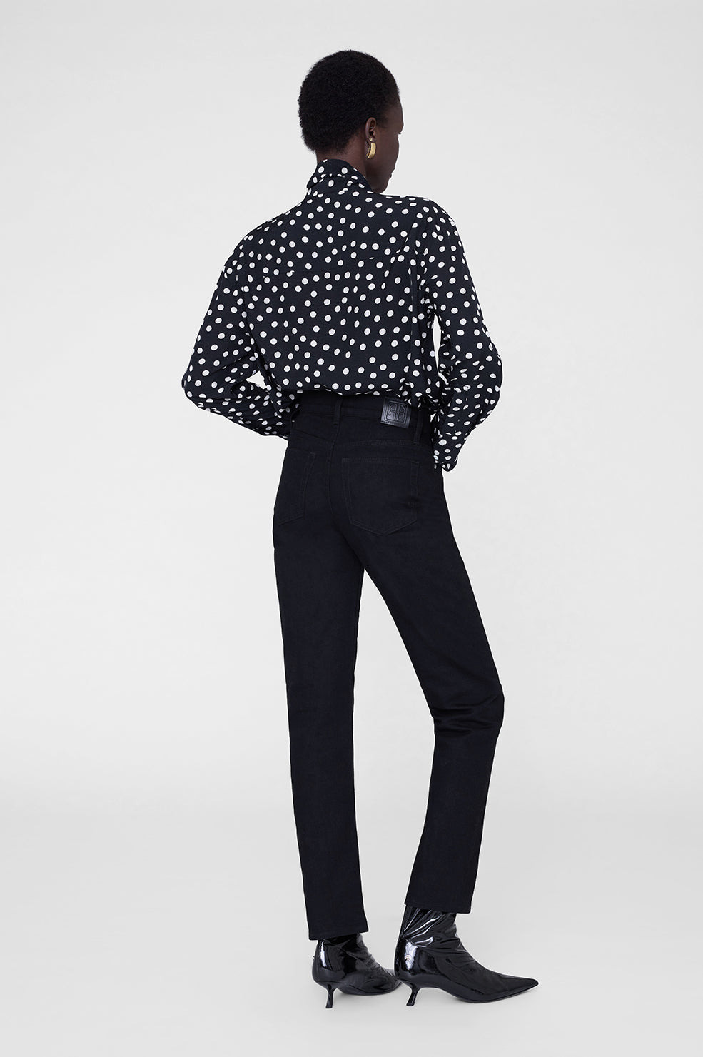 Ruby Shirt - Black And White Double Dot Jacquard - 3