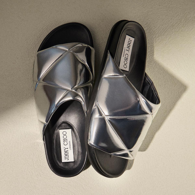 Sav Slide M
Silver Metallic Leather Quilted Slide 5