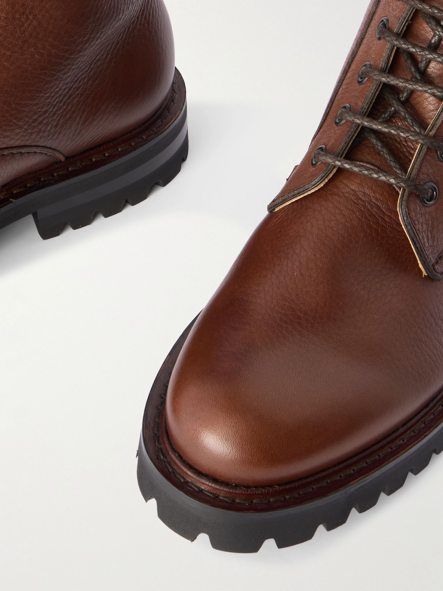 Coalport 2 Full-Grain Leather Derby Boots Brown - 5
