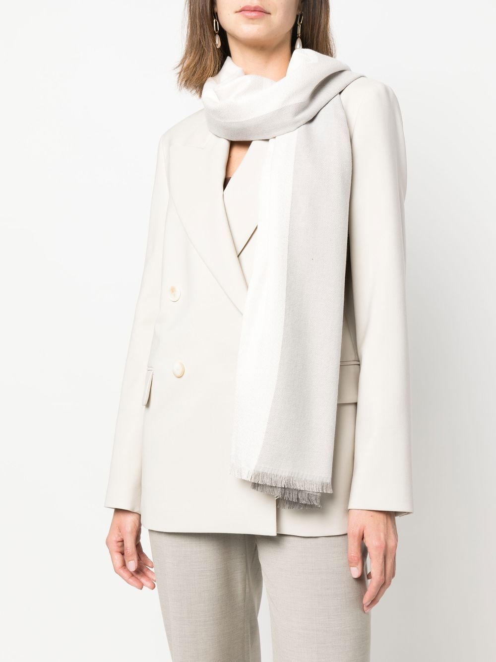 tonal-stripe scarf - 2
