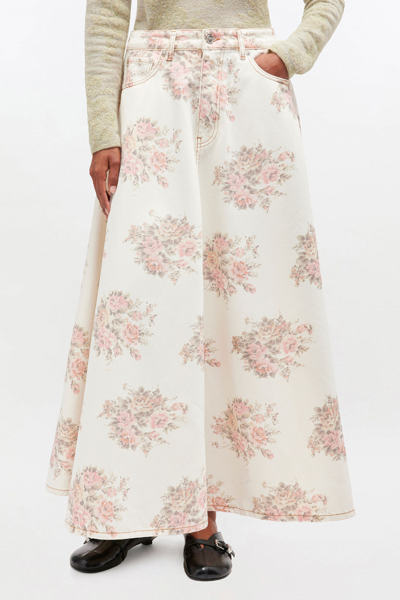 FLORAL PRINTED MAXI SKIRT - 3