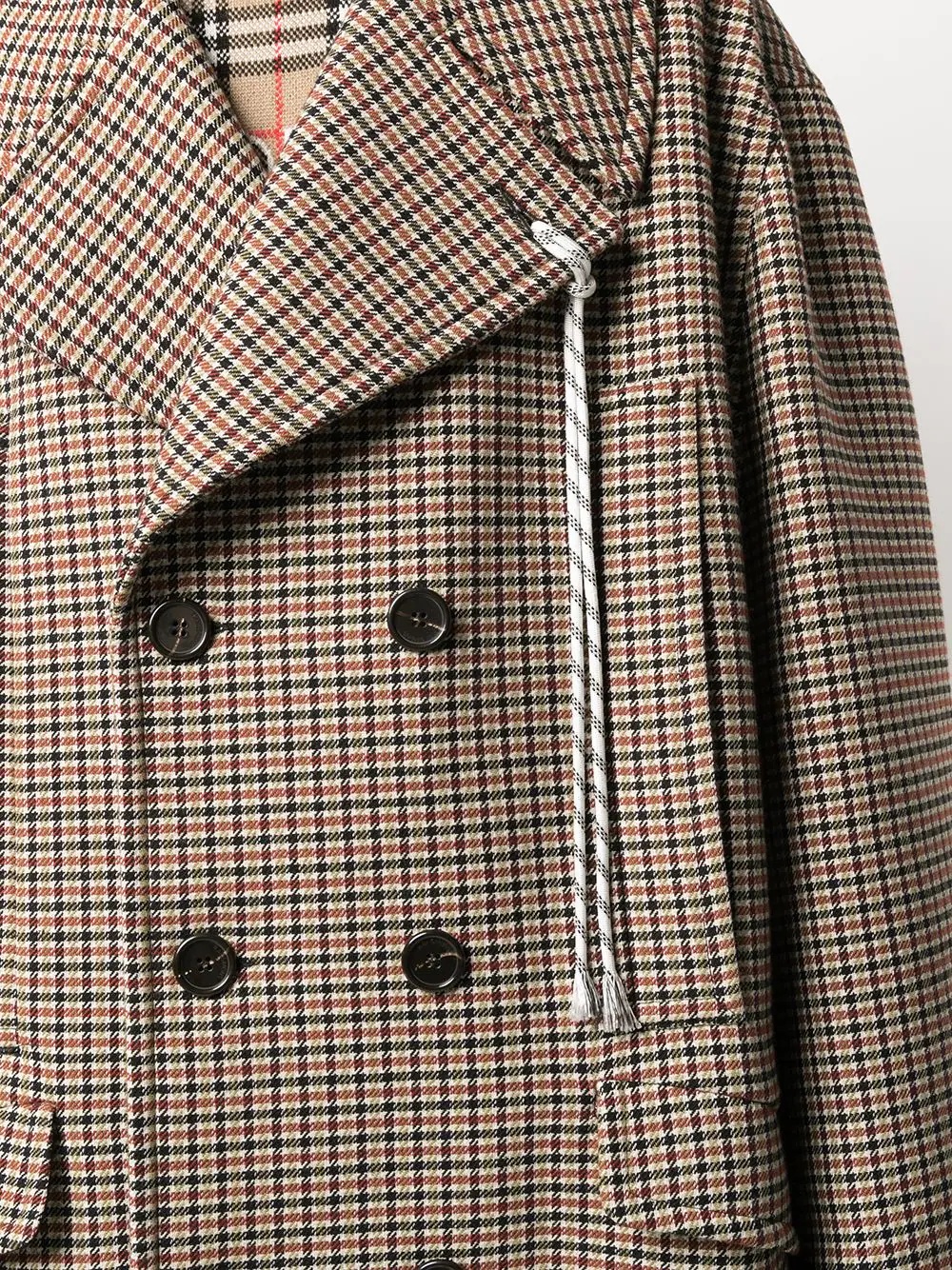 houndstooth double-breasted coat - 5