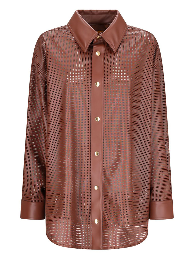 Aura perforated leather shirt 1