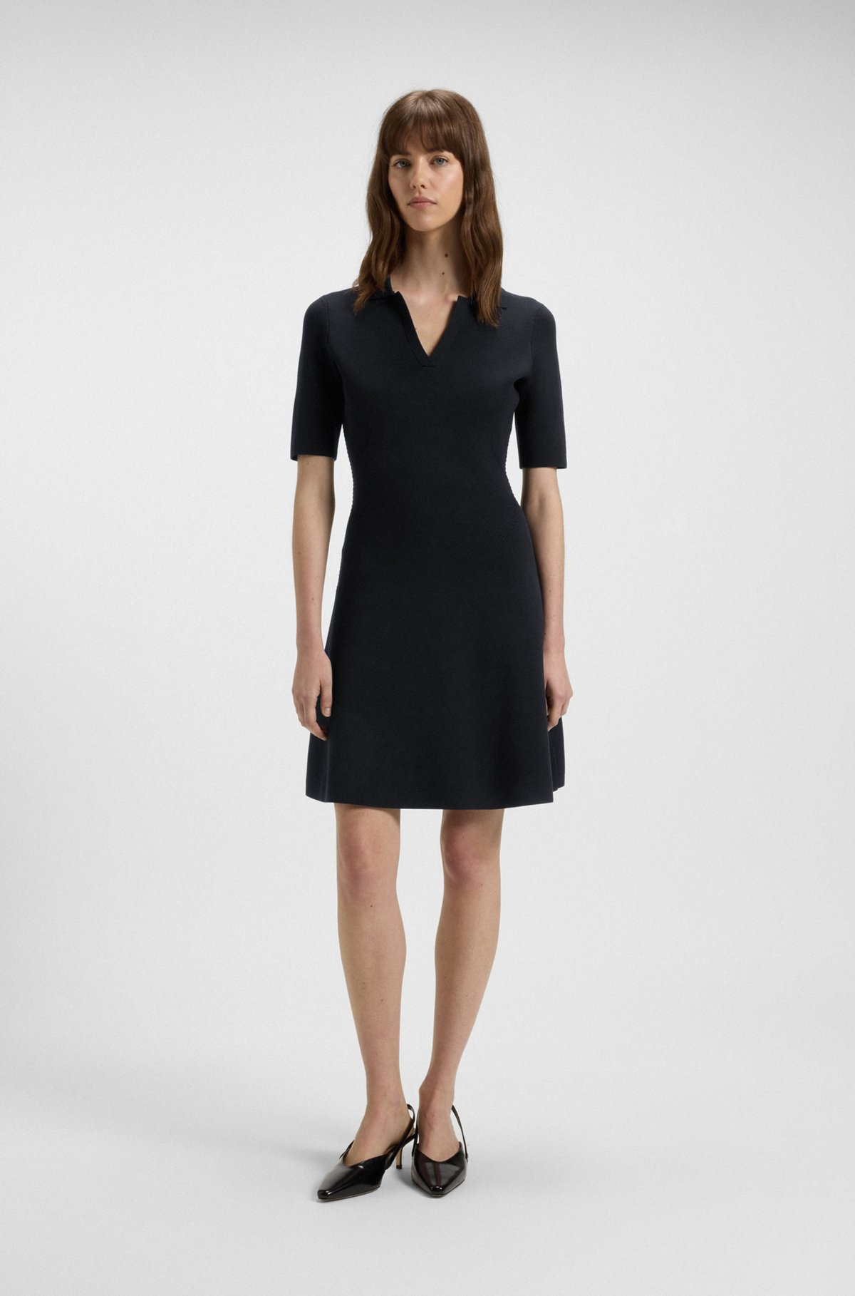 KNITTED DRESS WITH SKIPPER COLLAR - 2