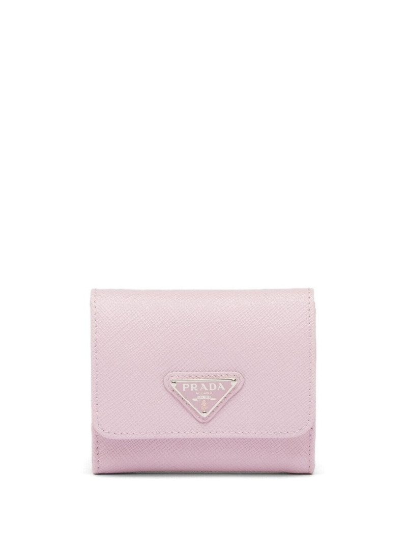triangle-logo Saffiano leather wallet 1