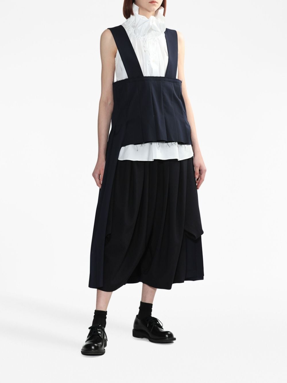 box-pleated ripped-detail dress - 3