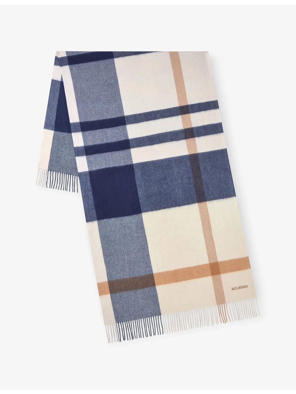 Large-Check Merino-Wool Scarf - 1