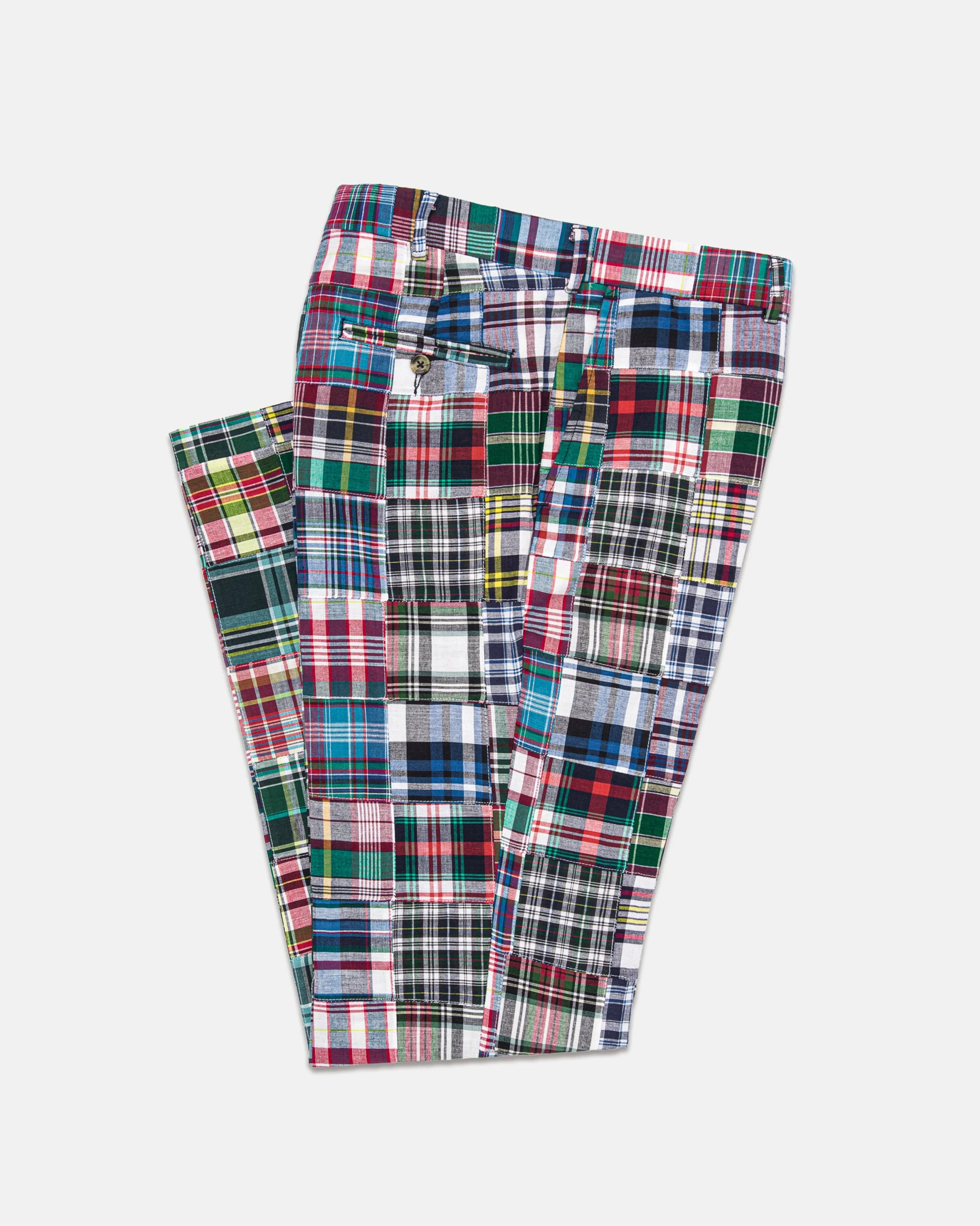MADE-IN-USA PATCHWORK AUTHENTIC MADRAS TROUSERS - 1