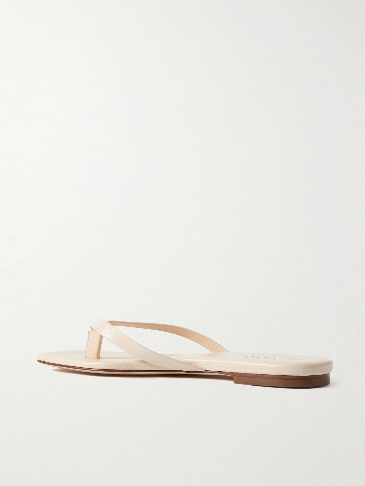 Renee leather flip flops Cream - 3