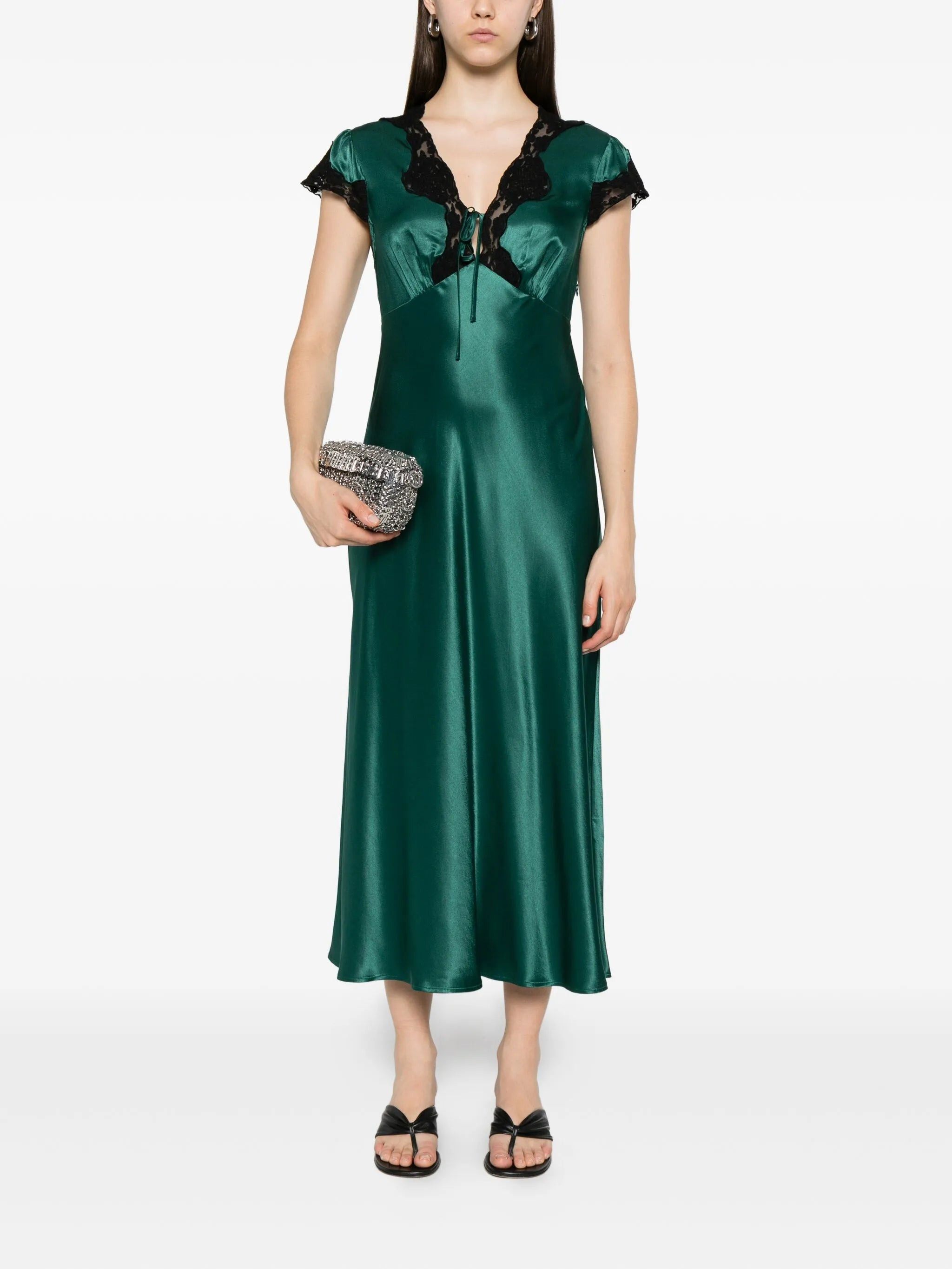 Rixo Amari Lace-trimmed Satin Dress - 2