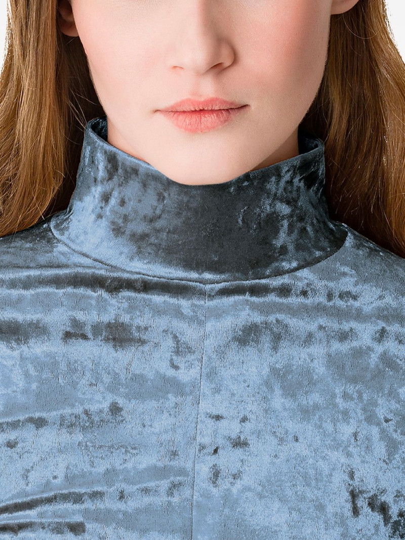 crushed-velvet high-neck top 4