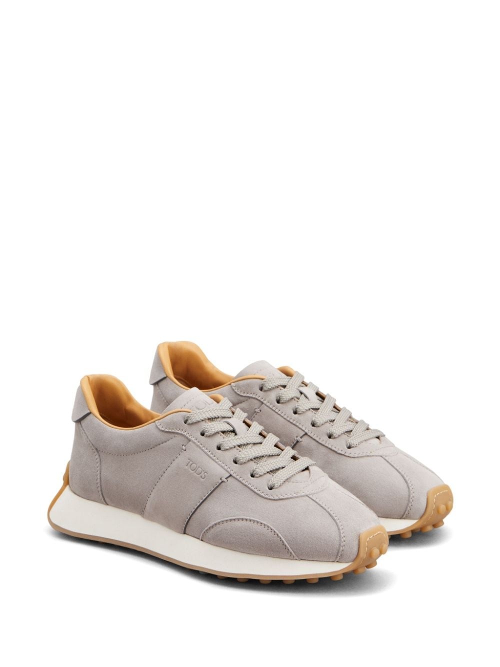 logo-stamp suede lace-up sneakers - 2