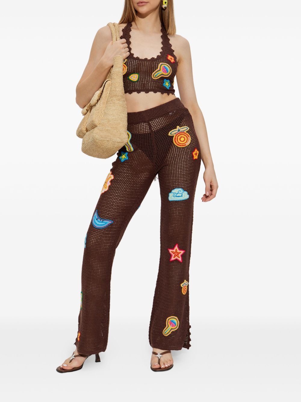 crochet-knit trousers - 2