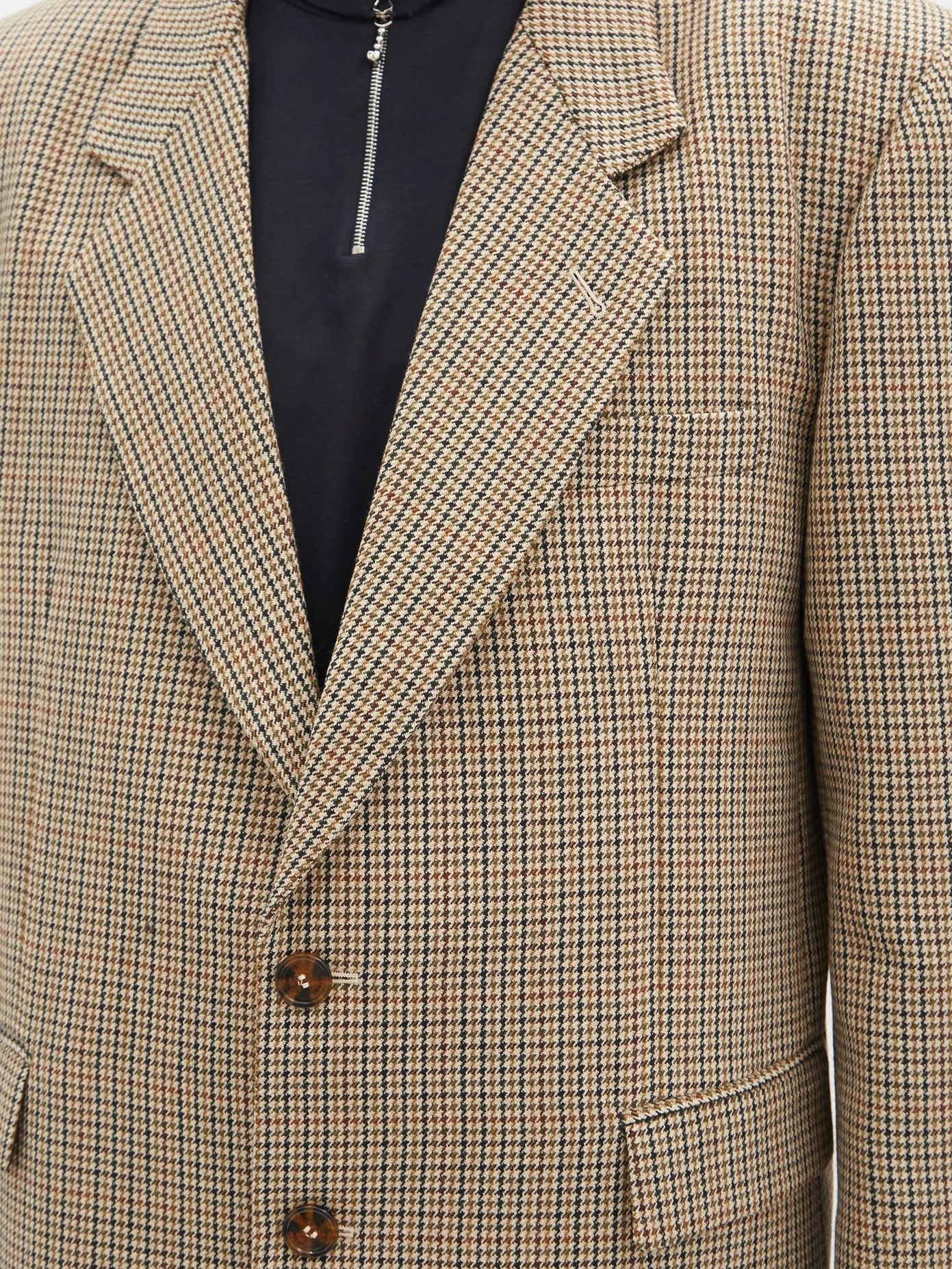 Banded gun-club checked wool overcoat - 4