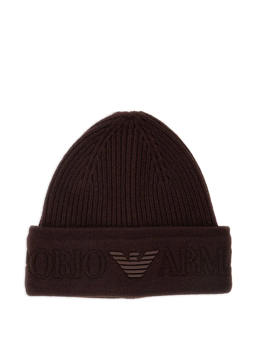 logo-embroidered ribbed beanie hat - 1