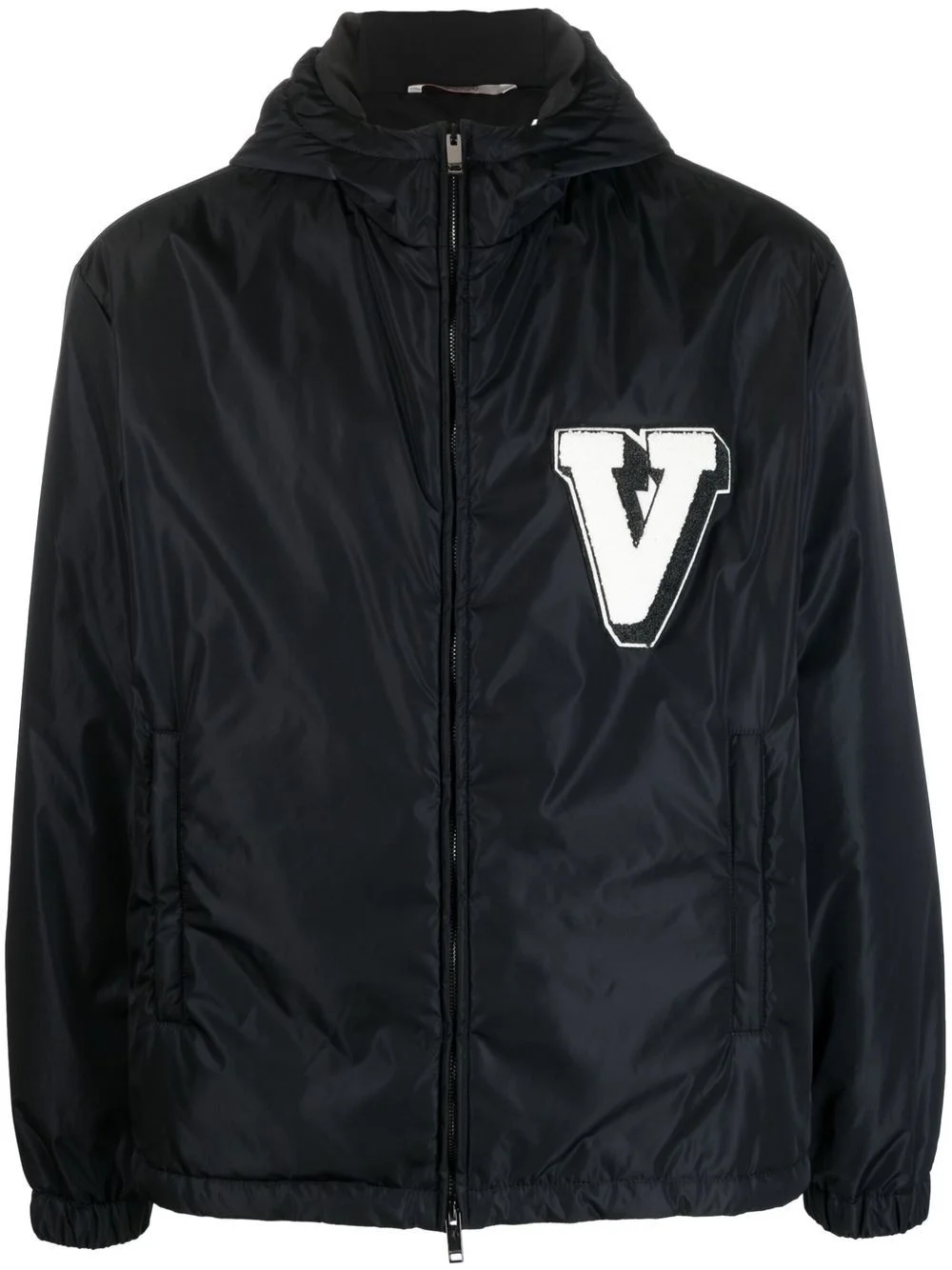 logo-patch hooded jacket - 1