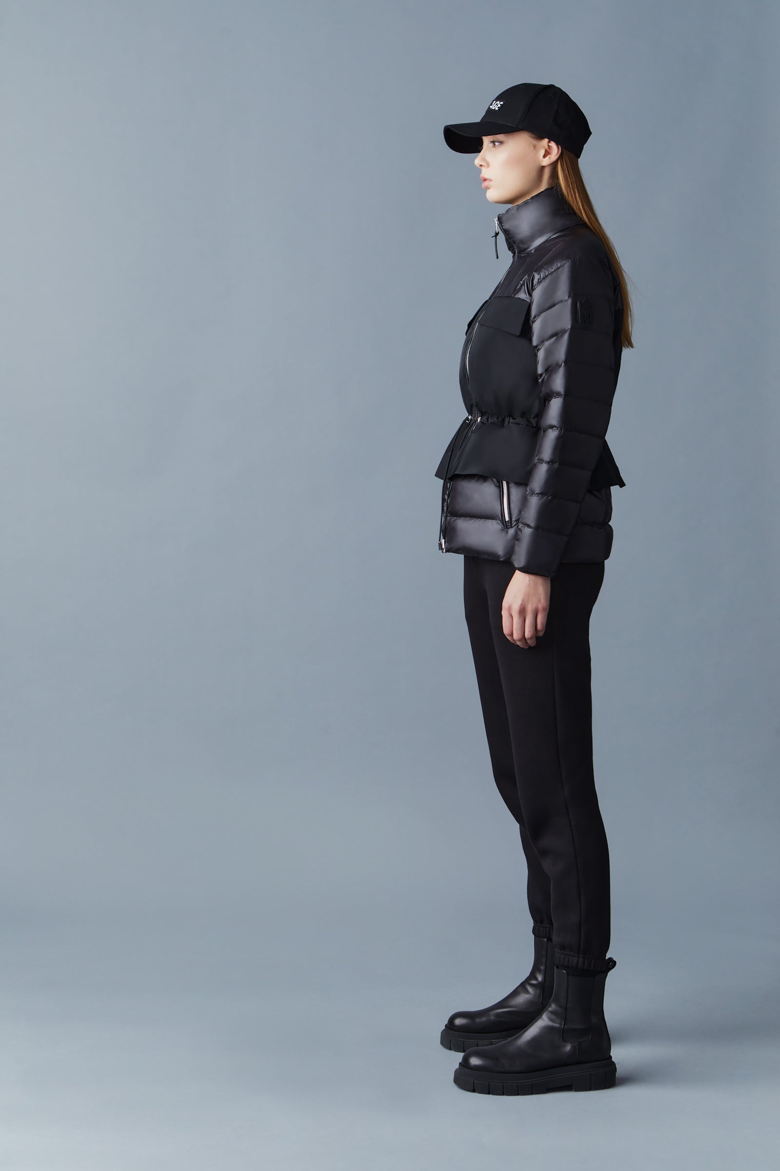 HEIDEE Mixed-media field jacket with peplum for ladies - 3