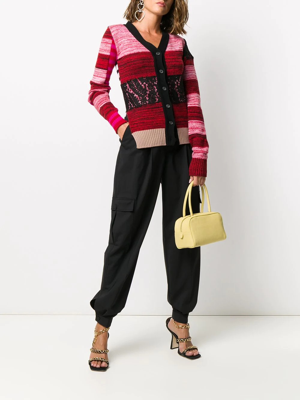 colour-block knitted cardigan - 2