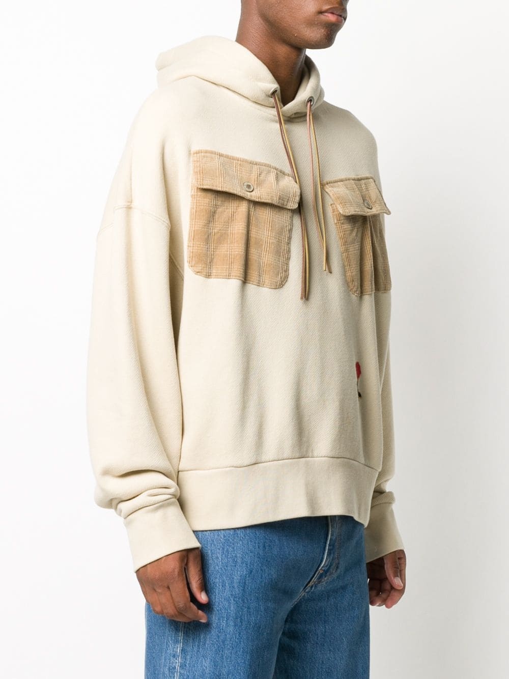 Rose contrasting pockets hoodie - 3