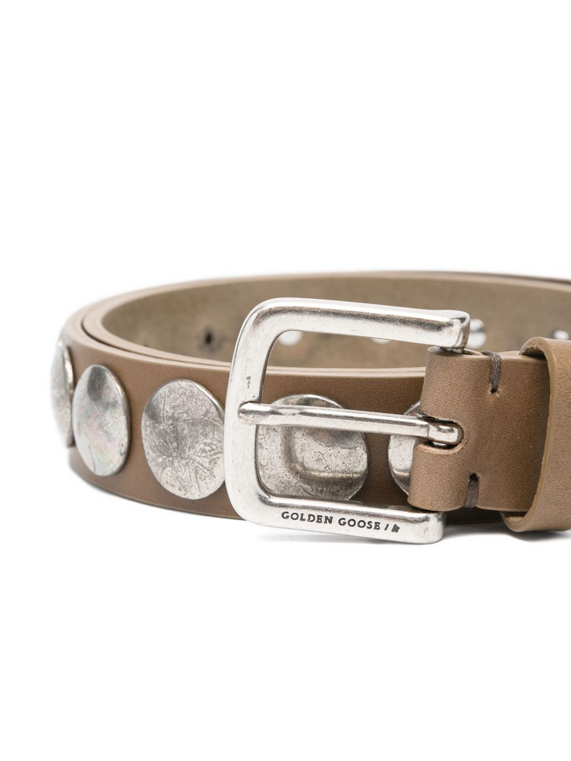 Golden Goose metallic-disc leather belt outlook