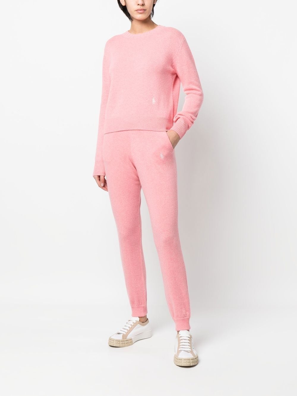 embroidered-logo cashmere track-pants - 2