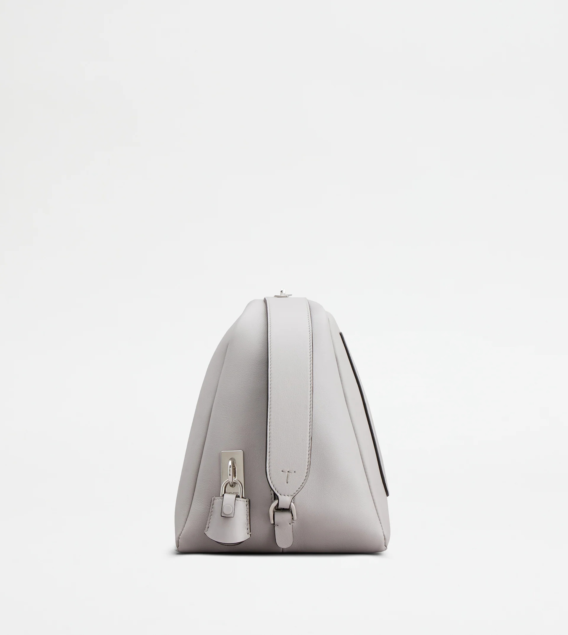 TOD'S DARSENA POUCH BAG IN LEATHER MEDIUM - GREY - 4