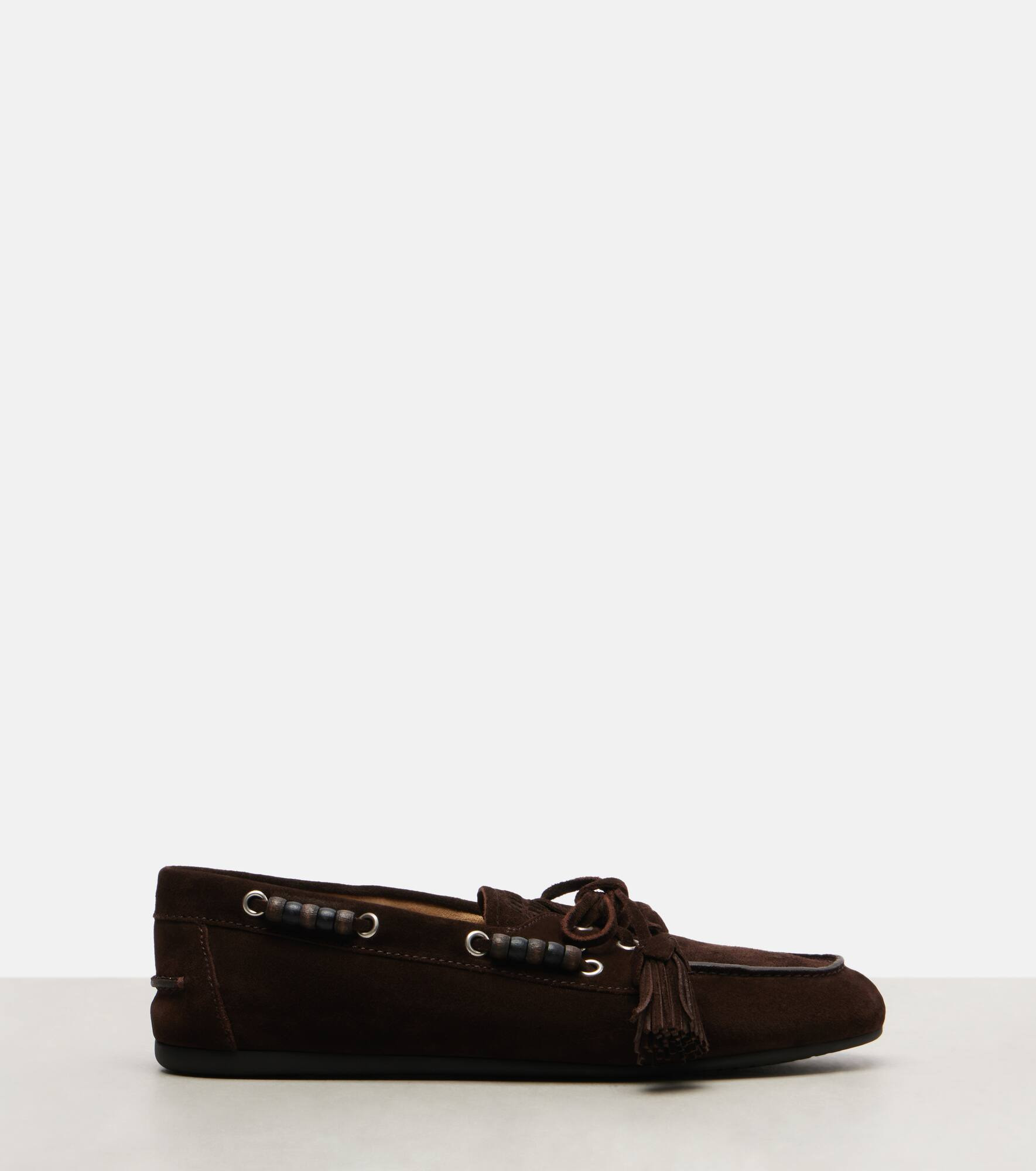 Beaded suede loafers - 4