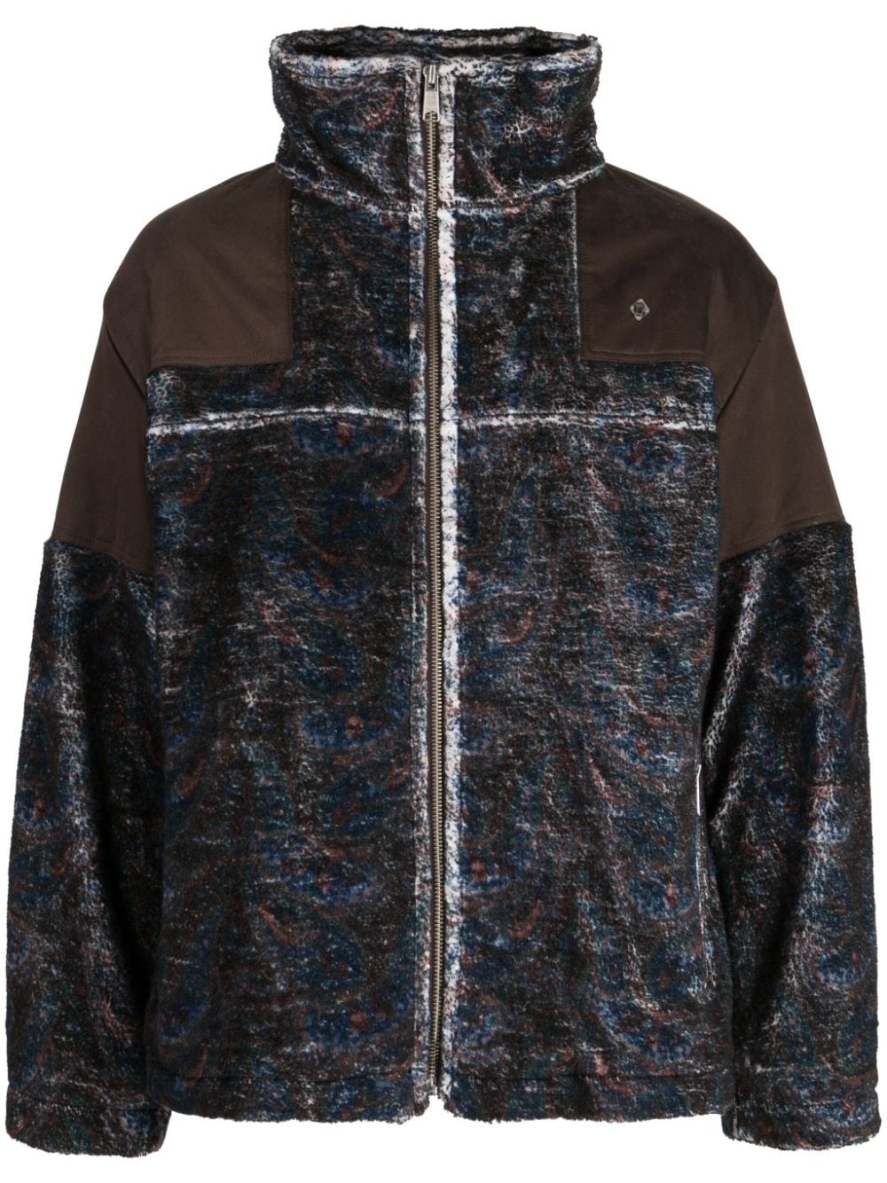 graphic-print zip-up jacket - 1