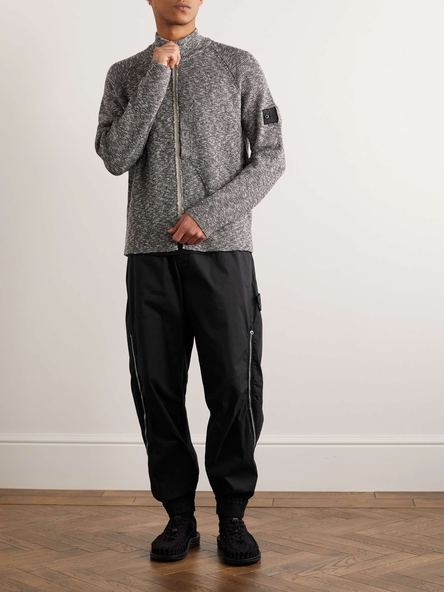 Tapered Logo-Appliquéd Zip-Detailed Cotton-Blend Twill Trousers - 2