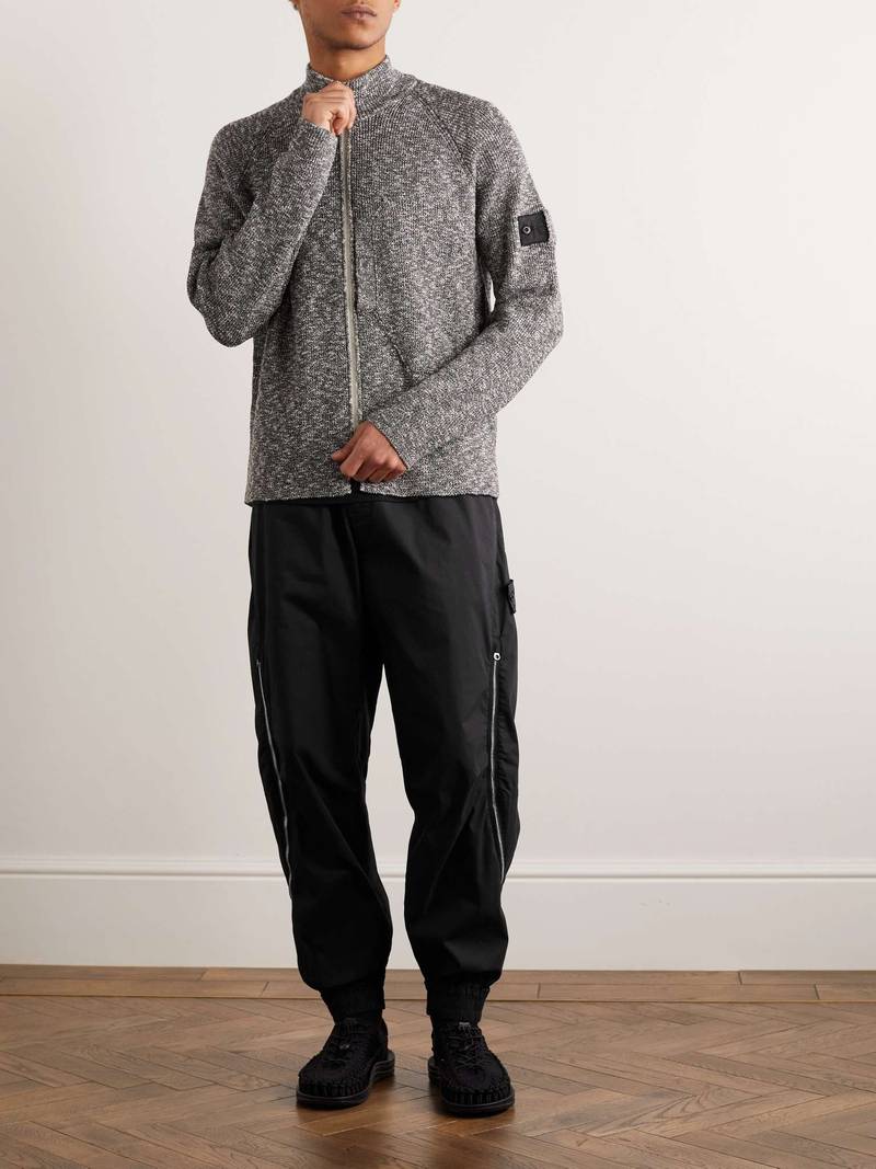 Stone Island Shadow Project Tapered Logo-Appliquéd Zip-Detailed Cotton-Blend Twill Trousers outlook