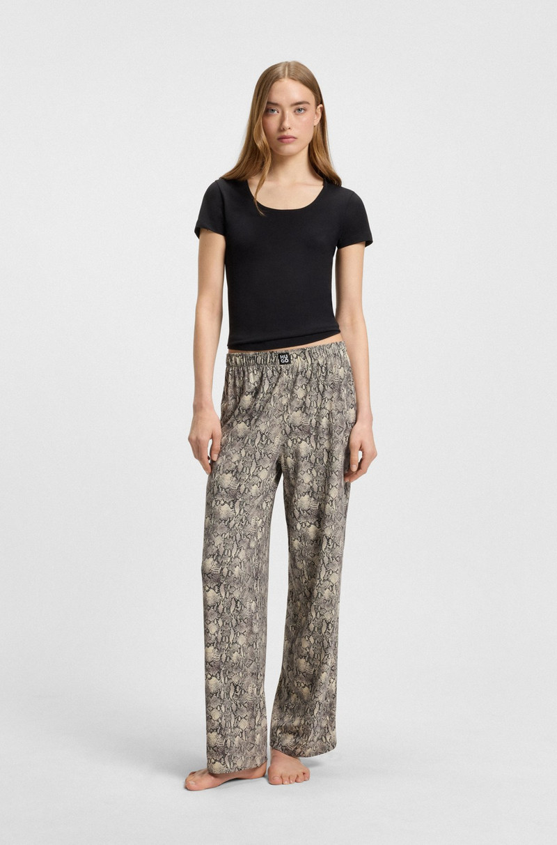 HUGO DRAWSTRING PAJAMA BOTTOMS IN STRETCH FABRIC WITH PRINTED PATTERN outlook