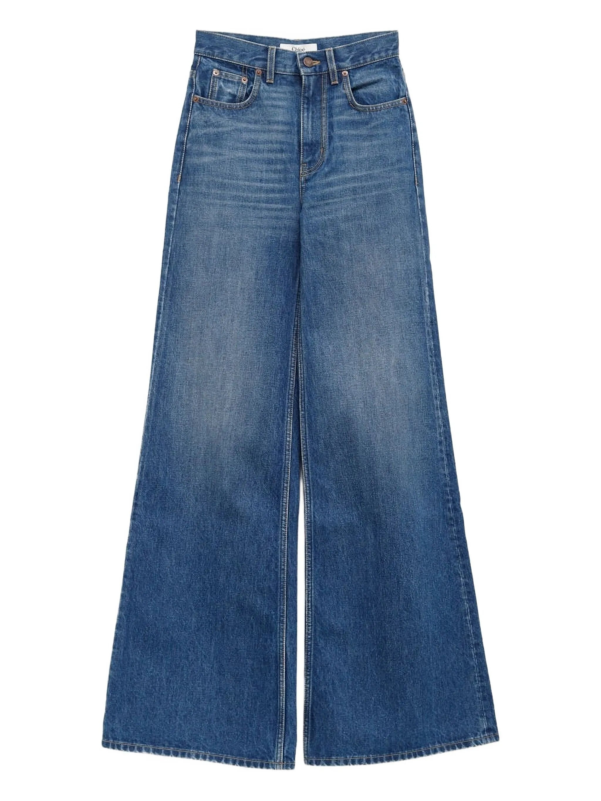 wide-leg denim jeans - 1