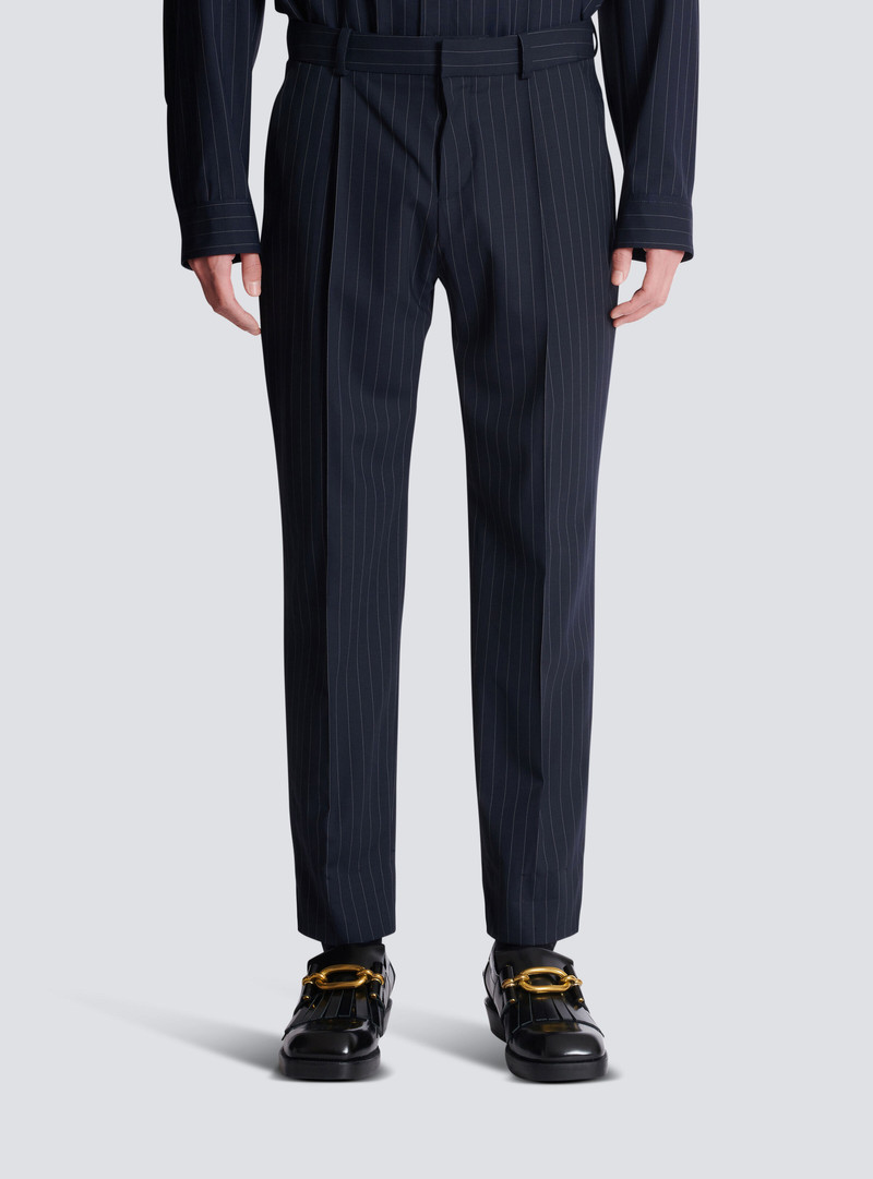 Straight-leg trousers in pinstripe wool 5