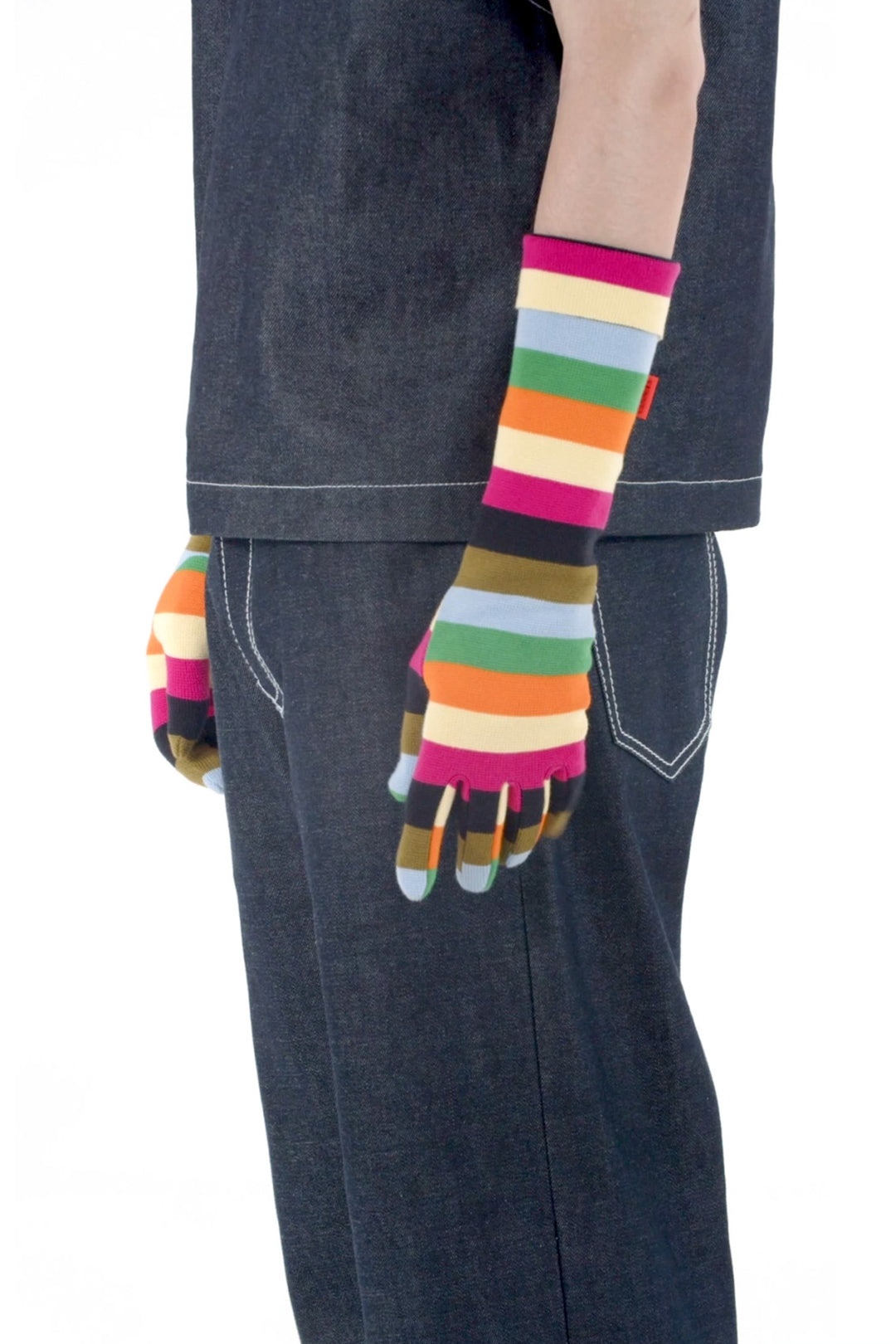 KNIT GLOVES / multicolor stripes - 2