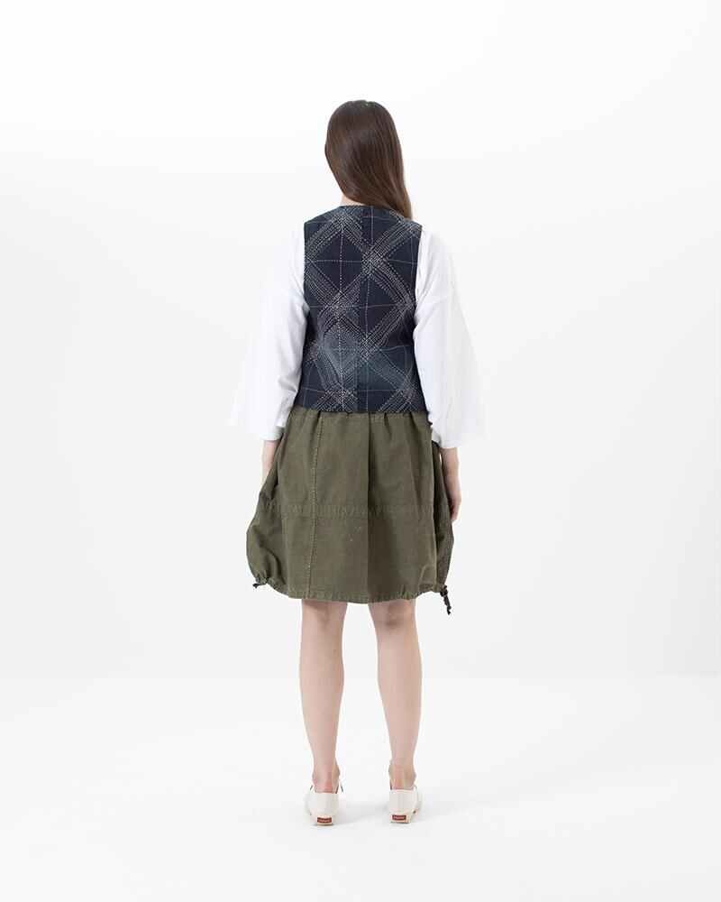 SASHIKO VEST W DK.INDIGO - 3