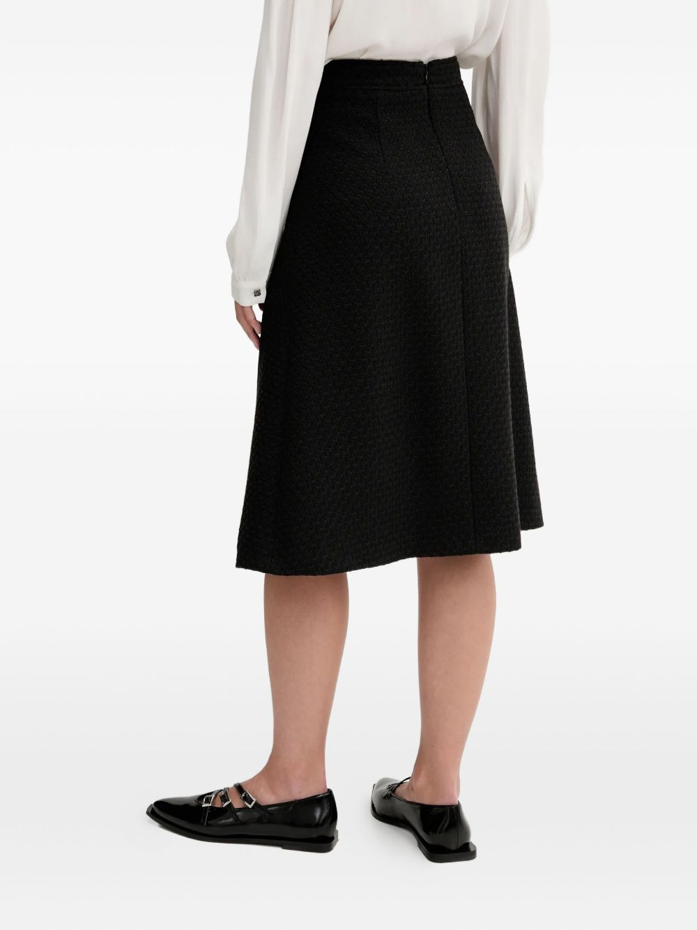 tweed A-line midi skirt - 3